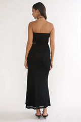 Truths Cut-Out Waist Ruched Maxi Dress Black