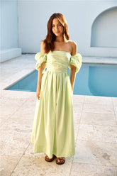 Bella Off-Shoulder Maxi Dress Green