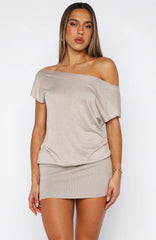 Following My Instincts Mini Dress Champagne