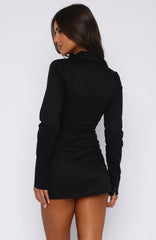 Always Will Be Long Sleeve Mini Dress Black