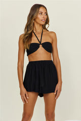 Nostalgia Calling Crop Top Black