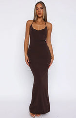 Don't Need Permission Maxi Dress Chocolate