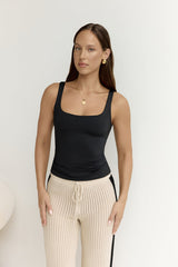 BASE Everyday Staple Singlet Top Black