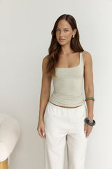 BASE Everyday Staple Singlet Top Sage