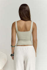 BASE Everyday Staple Singlet Top Sage