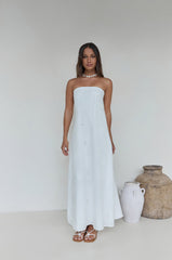 Heart To Heart Strapless Maxi Dress White