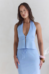 Aquatic Wonder Halter Top Blue