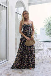Twirl With Me Strapless Maxi Dress Black