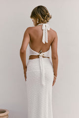 Words Of Wisdom Maxi Skirt White