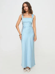 Radioactive Bias Cut Maxi Dress Ice Blue