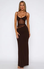 Call Me Up Maxi Dress Chocolate