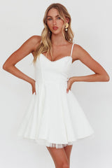 Scully Frill Trim A-Line Mini Dress White