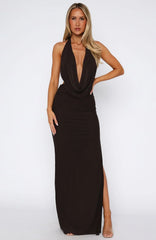 Neither One Of Us Maxi Dress Chocolate