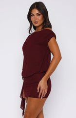 Sicilian Dreams Mini Dress Wine
