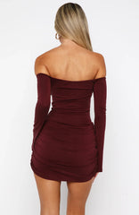 Sweet Provence Long Sleeve Mini Dress Port