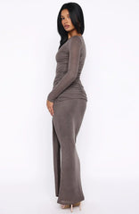 Let Go Of Your Heart Maxi Dress Smokey Chocolate