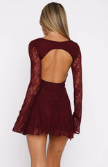 With Every Heart Beat Mini Dress Burgundy