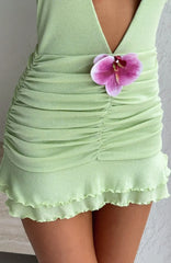 Making Progress Halter Mini Dress Citrus