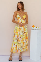 Through The Gardens Maxi Dress Yellow