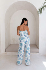 Deep Seas Strapless Top Blue