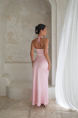 Destinations Halter Maxi Dress Pink