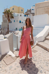 Walks By The Sunrise Maxi Dress Coral