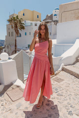 Walks By The Sunrise Maxi Dress Coral