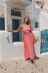 Walks By The Sunrise Maxi Dress Coral