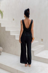 Essence Of Sunlight Satin Top Black