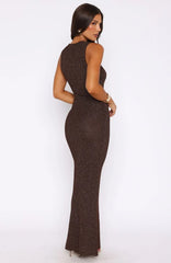 At Dusk Knit Maxi Dress Espresso