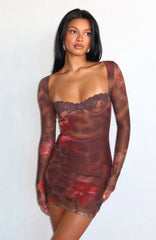 No Other Love Long Sleeve Mini Dress Leopard Honey