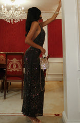 Burning Glance Embellished Maxi Dress Chocolate