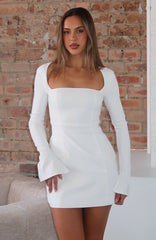 Living For Love Long Sleeve Mini Dress Off White