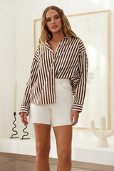 Unstoppable Feeling Shirt Brown Stripe