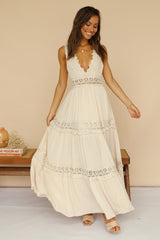 Playing Games Maxi Dress Beige