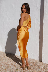 Whisk Away Midi Dress Orange