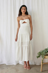 Free Falling Maxi Dress White
