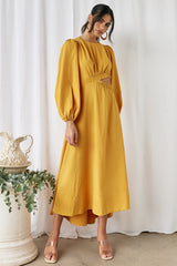 Up All Night Maxi Dress Mustard