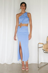 One Becomes Two Maxi Skirt Blue