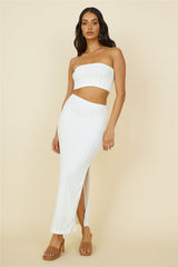 Poolside Adventure Maxi Skirt White