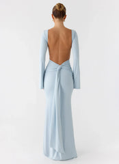 Midnight Song Long Sleeve Maxi Dress - Misty Blue