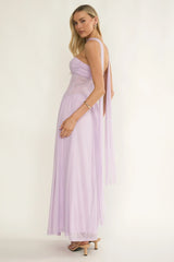 Annita Sheer Waist Maxi Dress Lilac