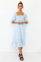 Loved By The Moon Midi Dress Blue