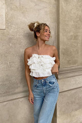Golden Time Crop Top White