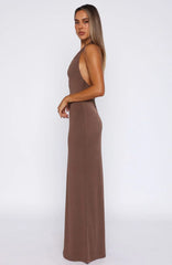 Written In The Stars Halter Maxi Dress Chocolate