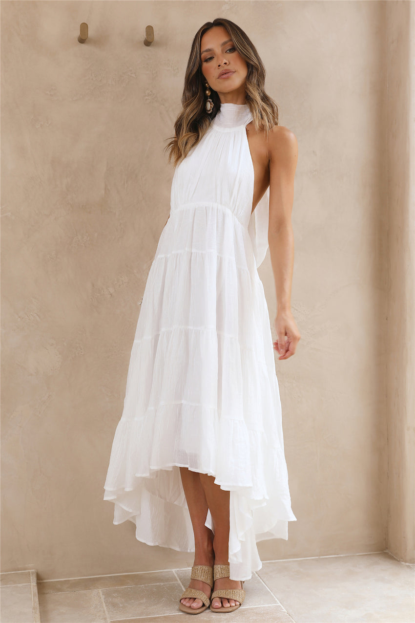 Spring Sunsets Maxi Dress White