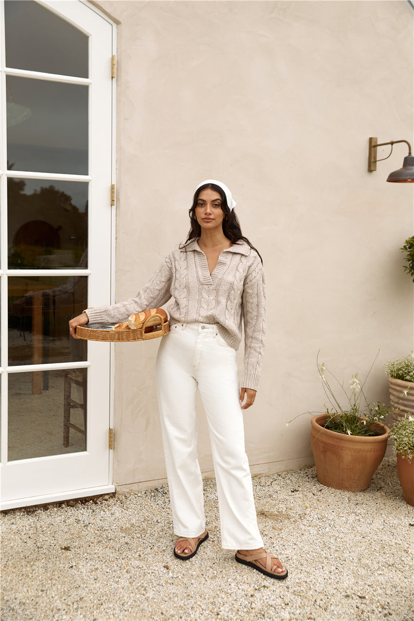 LEE High Baggy Jean Organic White