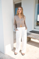 Chai Latte Knit Top Brown