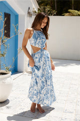 Surf Shack Maxi Dress Blue