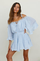 Floating Above Romper Blue